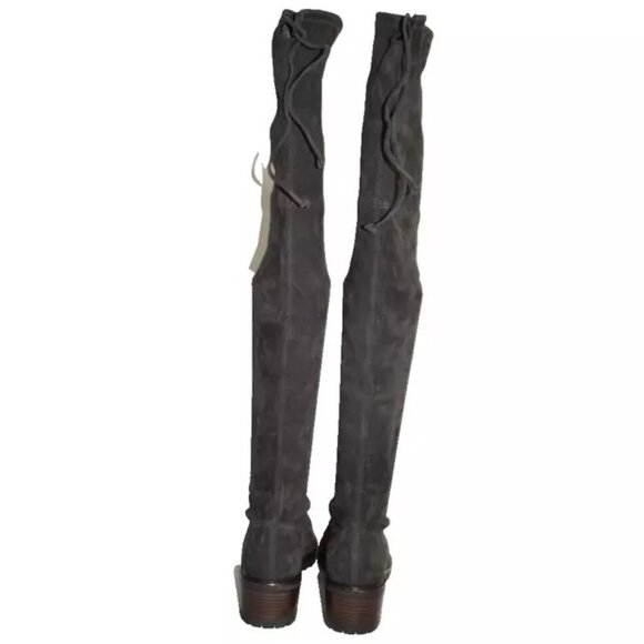 $950 STUART WEITZMAN BLAIRE CITY OVER THE KNEE BOOT CHUNKY LUG GREY 8.5 (PB40) - Picture 4 of 8